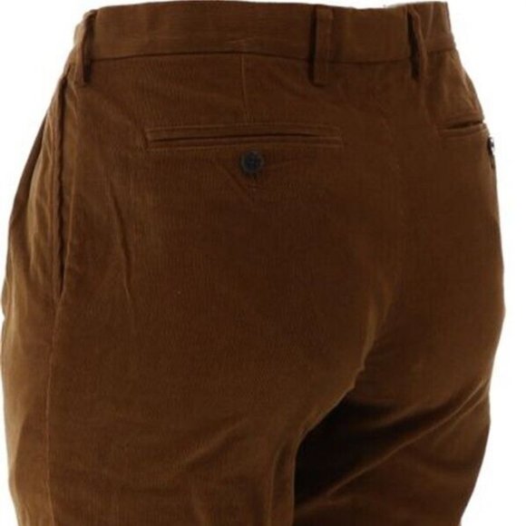 NWT LANDS' END CORDUROY TRADITIONAL PLEATED PANTS BROWN UMBER 42 - Picture 2 of 8